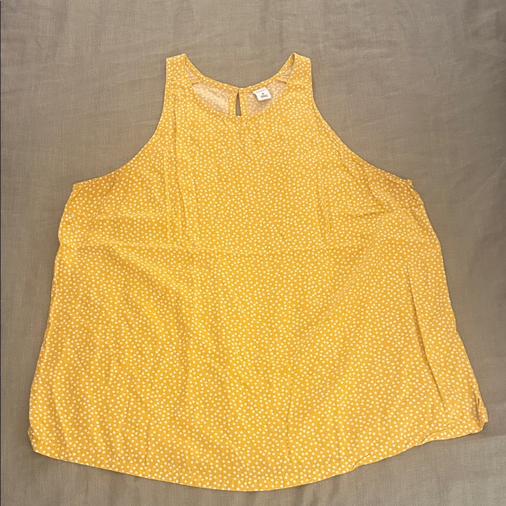 Old Navy Yellow Polka Dot Tank Top
